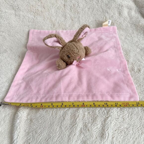 Walmart MTY International Brown Pink Bunny Lovey Security Baby Blanket Plush - Picture 6 of 6